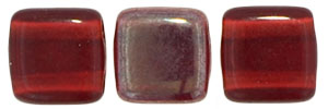 CzechMates Tile Bead 6mm (loose) : Siam Ruby - Celsian