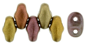 MiniDuo 4 x 2.5mm (loose) : Matte - Metallic Gold Copper Iris