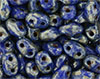 MiniDuo 4 x 2.5mm (loose) : Opaque Blue - Silver Picasso