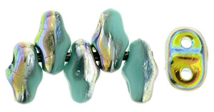 MiniDuo 4 x 2.5mm (loose) : Green Turquoise - Vitral