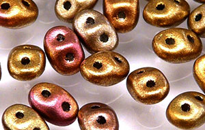 SuperDuo 5 x 2mm (loose) : Matte - Metallic Gold Iris