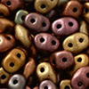 SuperDuo 2/5mm (loose) : Matte - Metallic Gold Copper Iris