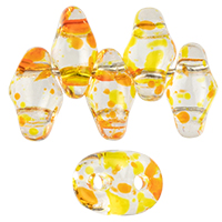 SuperDuo 5 x 2mm (loose) : Confetti Splash - Orange Yellow