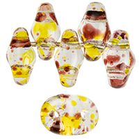 SuperDuo 5 x 2mm (loose) : Confetti Splash - Red Yellow