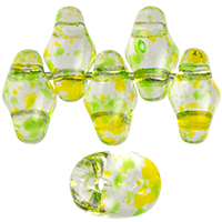 SuperDuo 5 x 2mm (loose) : Confetti Splash - Yellow Green