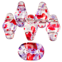 SuperDuo 5 x 2mm (loose) : Confetti Splash - Violet Red