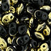 SuperDuo 2/5mm (loose) : Jet - Brass 1/2