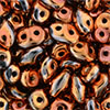 SuperDuo 2/5mm (loose) : Jet - Full Capri Gold