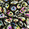 SuperDuo 2/5mm (loose) : Jet - Full Vitral Green