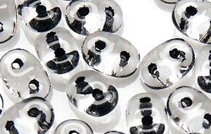 SuperDuo 5 x 2mm (loose) : Crystal - Black-Lined