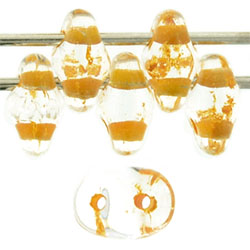 SuperDuo 5 x 2mm (loose) : Crystal - Lt Topaz-Lined