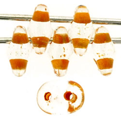SuperDuo 5 x 2mm (loose) : Crystal - Dk Topaz-Lined