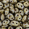 SuperDuo 2/5mm (loose) : White - Copper Glaze