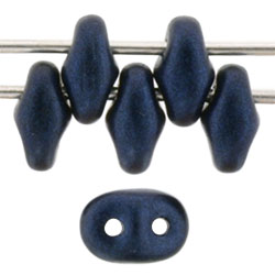 SuperDuo 5 x 2mm (loose) : Metallic Suede - Dk Blue