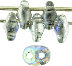 SuperDuo 5 x 2mm (loose) : Crystal - Silver Rainbow