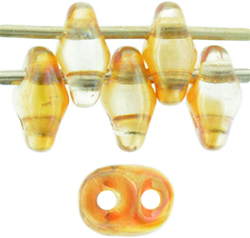 SuperDuo 5 x 2mm (loose) : Crystal - Orange Rainbow