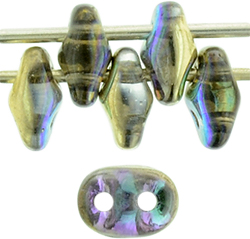 SuperDuo 5 x 2mm (loose) : Crystal - Golden Rainbow