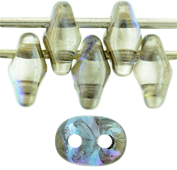 SuperDuo 5 x 2mm (loose) : Crystal - Graphite Rainbow