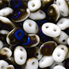 SuperDuo 5 x 2mm (loose) : Blue Iris - White