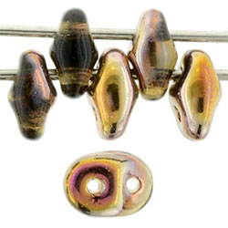 SuperDuo 5 x 2mm (loose) : Smoky Topaz - Capri Gold