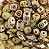 SuperDuo 2/5mm (loose) : Opaque Ivory - Capri Gold