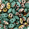 SuperDuo 2/5mm (loose) : Turquoise - Capri Gold