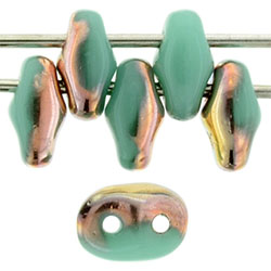 SuperDuo 5 x 2mm (loose) : Turquoise - Capri Gold