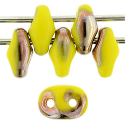 SuperDuo 5 x 2mm (loose) : Opaque Yellow - Capri Gold