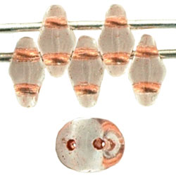 SuperDuo 5 x 2mm (loose) : Crystal - Copper-Lined