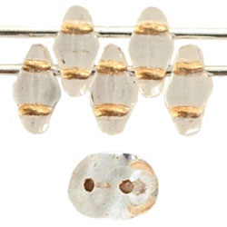 SuperDuo 5 x 2mm (loose) : Crystal - Gold-Lined