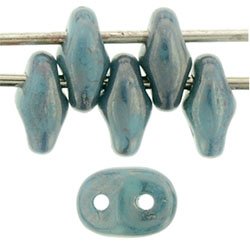 SuperDuo 5 x 2mm (loose) : Turquoise - Moon Dust