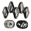 SuperDuo 5 x 2mm (loose) : Grey Luster - Opaque Black/White