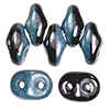 SuperDuo 5 x 2mm (loose) : Blue Luster - Opaque Black/White