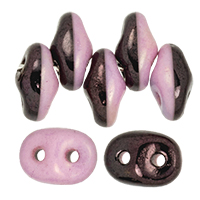 SuperDuo 5 x 2mm (loose) : Lilac Luster - Opaque Black/White