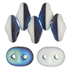 SuperDuo 2/5mm (loose) : Matte - Opaque Black/White Full AB