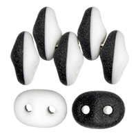 SuperDuo 5 x 2mm (loose) : Matte - Opaque Black/White