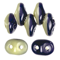 SuperDuo 5 x 2mm (loose) : Navy Blue/Ivory