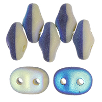 SuperDuo 5 x 2mm (loose) : Matte - Navy Blue/Ivory Full AB