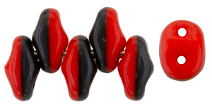 SuperDuo 5 x 2mm (loose) : Opaque Red/Black
