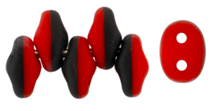 SuperDuo 5 x 2mm (loose) : Matte - Opaque Red/Black