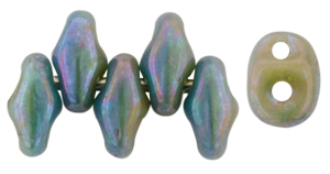 SuperDuo 5 x 2mm (loose) : Nebula - Turquoise Green/Ivory