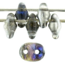 SuperDuo 5 x 2mm (loose) : Crystal/Heliotrope