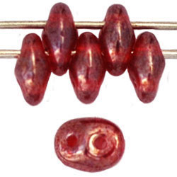 SuperDuo 5 x 2mm (loose) : Luster - Siam Ruby
