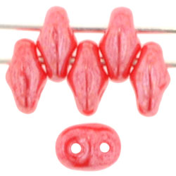 SuperDuo 5 x 2mm (loose) : Luster - Coral Red