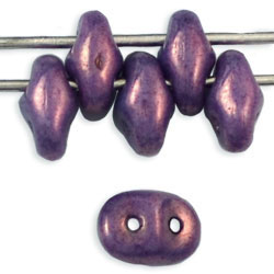 SuperDuo 5 x 2mm (loose) : Luster - Metallic Amethyst Chalk