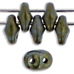 SuperDuo 5 x 2mm (loose) : Blue Turquoise - Bronze Picasso