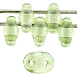 SuperDuo 5 x 2mm (loose) : Luster - Transparent Lt Green