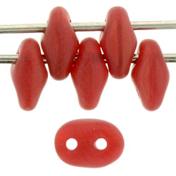 SuperDuo 5 x 2mm (loose) : Matte - Opal Red