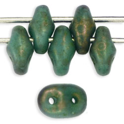 SuperDuo 5 x 2mm (loose) : Turquoise - Copper Picasso