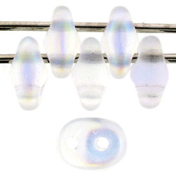 SuperDuo 5 x 2mm (loose) : Matte - Crystal AB